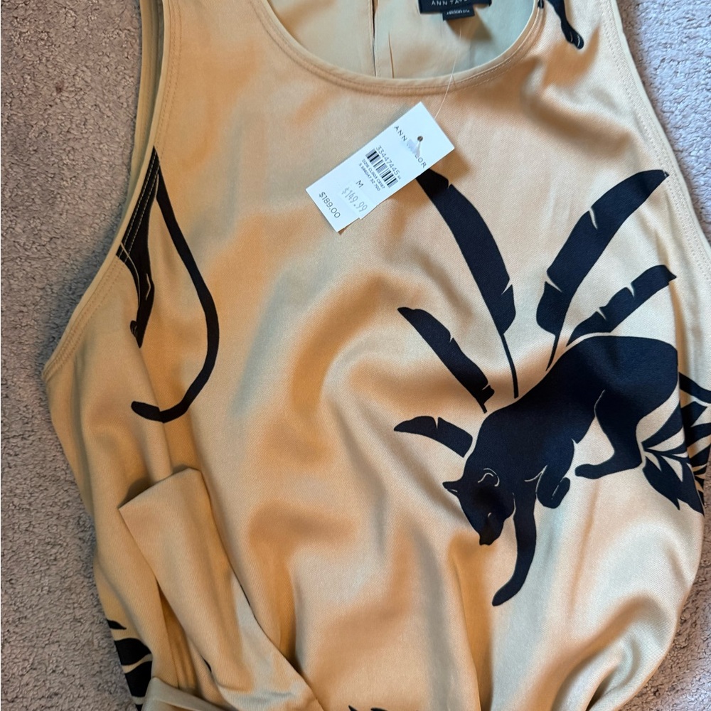 Ann Taylor Beige and Black Midi Dress - Picture 5 of 5